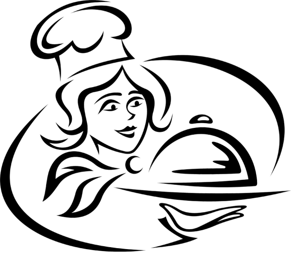 Силуэт женщины повара