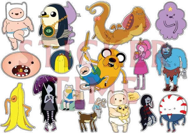 Стикеры для распечатки время приключений в отличном качестве