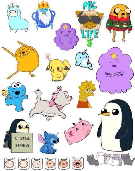 Стикеры популярных мультфильмов