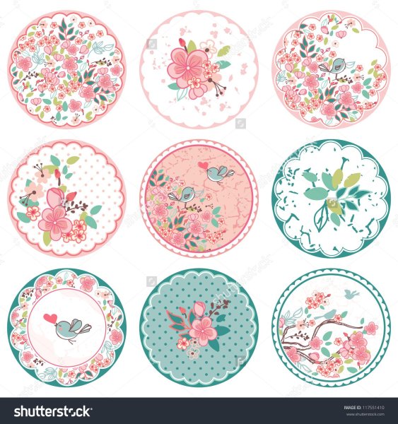 Макет для печати круглых наклеек