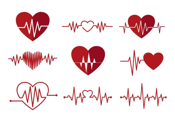 Сердце с линией кардиограммы