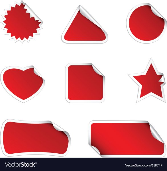 Красная наклейка вектор