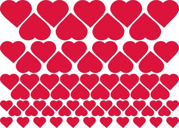 Сердечки разных размеров