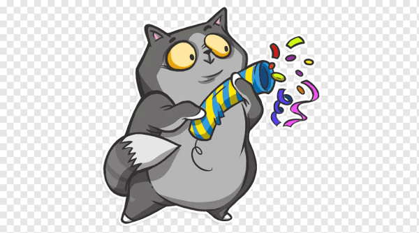 Серый кот мультяшный