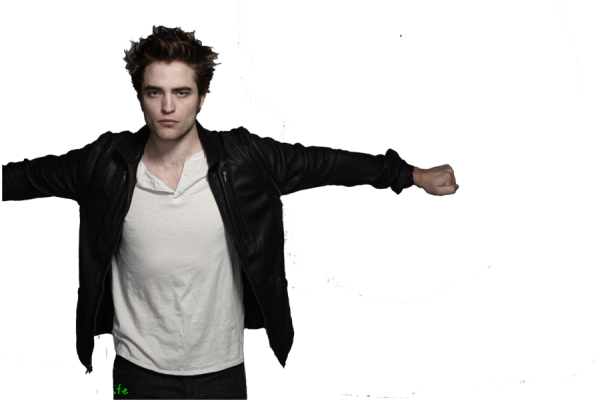 Роберт Паттинсон в полный рост на белом фоне