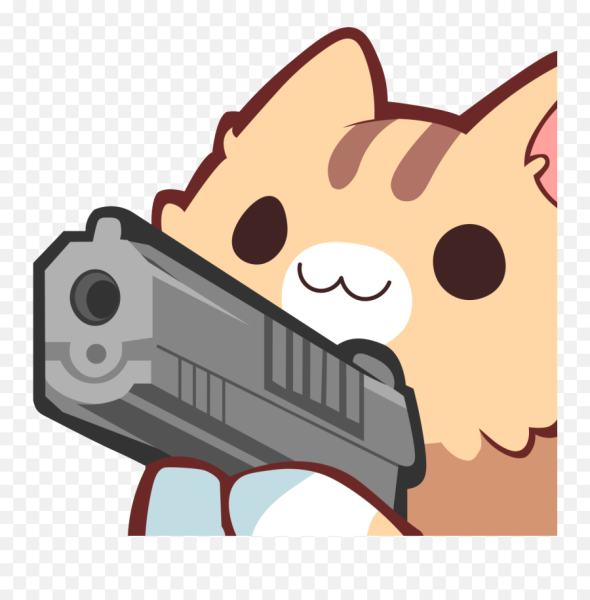 Кот с пистолетом эмодзи