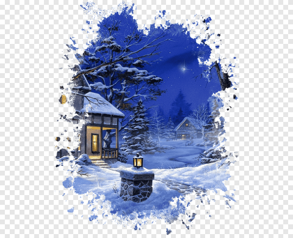 Зима на прозрачном фоне