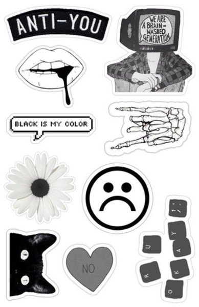 Черно белые наклейки для распечатки