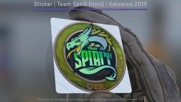 Наклейка Team Spirit голографическая Катовице 2019