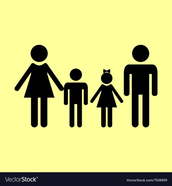 Значок семья на черном фоне