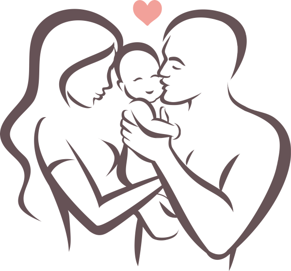 Силуэт родителей с ребенком