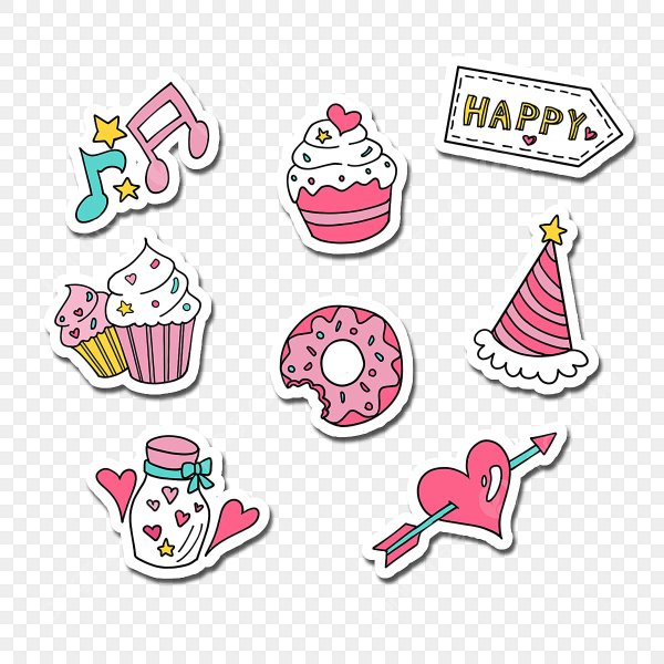 Стикеры для распечатки с контуром