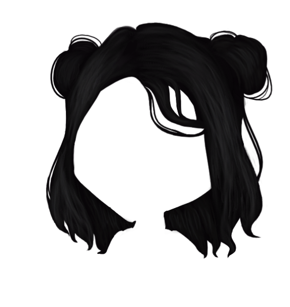 Гача лайф волосы чёрные