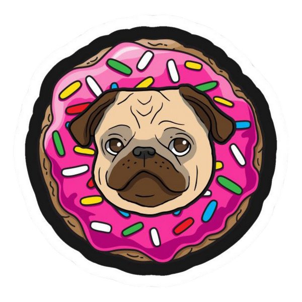 Стикеры мопсики Единорог