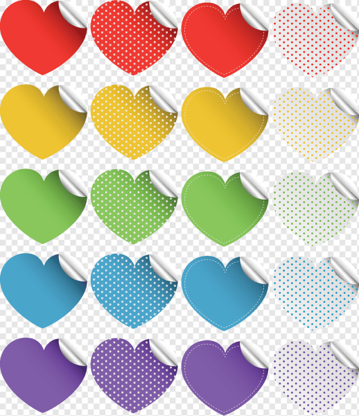 Стикеры в форме сердца, показать