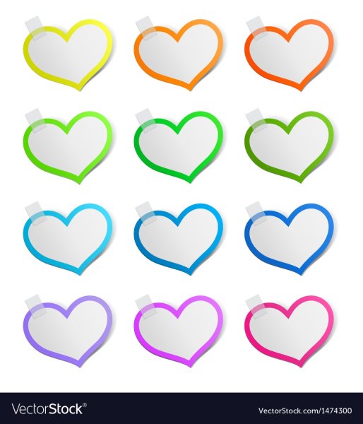 Стикеры в форме сердца, показать