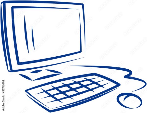 Иллюстрация компьютер стилизованная