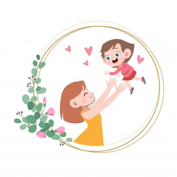 Силуэт мамы с ребенком