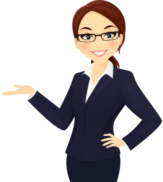 Женщина в деловом костюме мультяшная