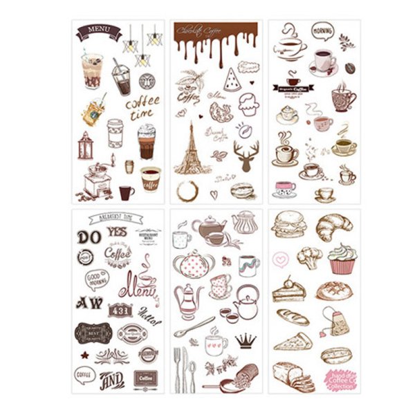Наклейки для скрапбукинга кофе