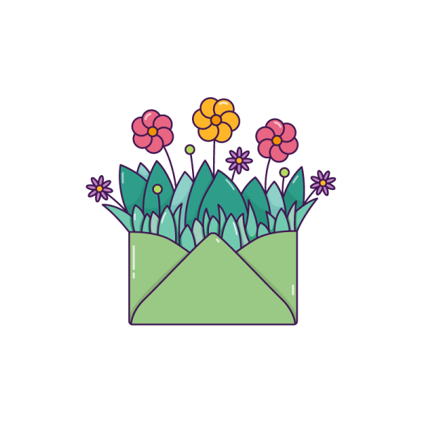 Цветы в конверте