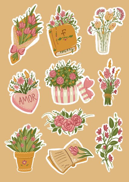 Цветочные Стикеры
