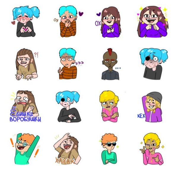 Наклейки Салли фейс