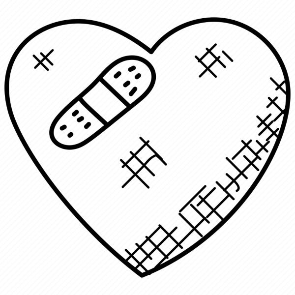 Сердце с пластырем рисунок