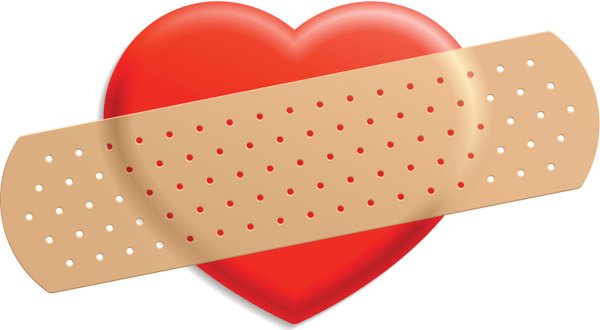 Розовый пластырь на белом фоне