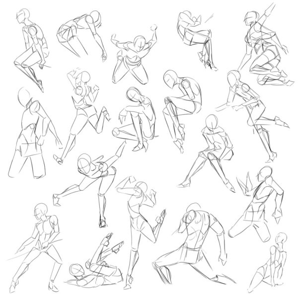 Позы для рисования стиль