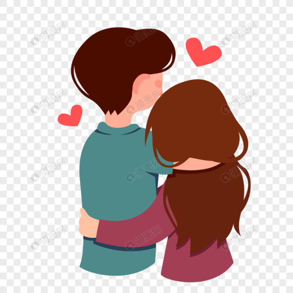 Объятия на белом фоне