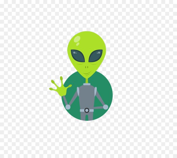 Инопланетянин на прозрачном фоне