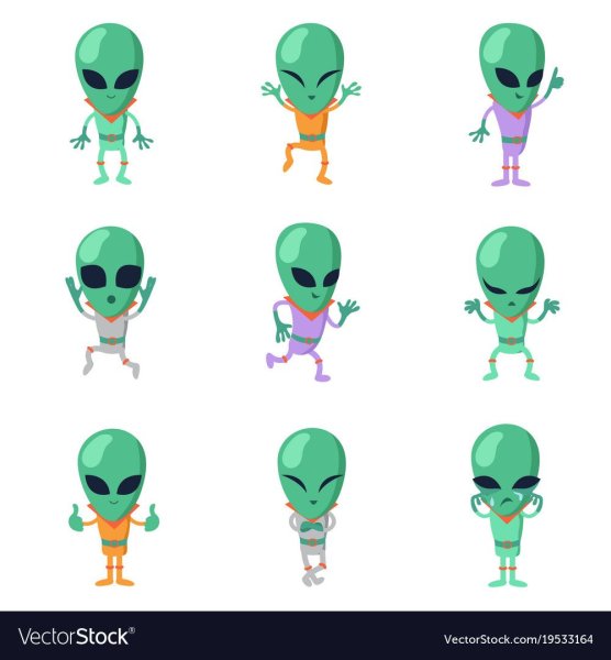 Зеленый инопланетянин для печати