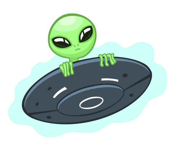 Смешные инопланетяне на тарелке