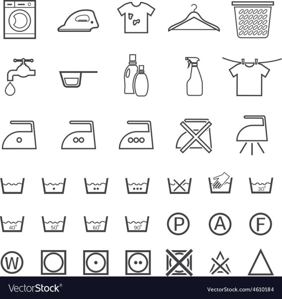 Значки стирки вектор