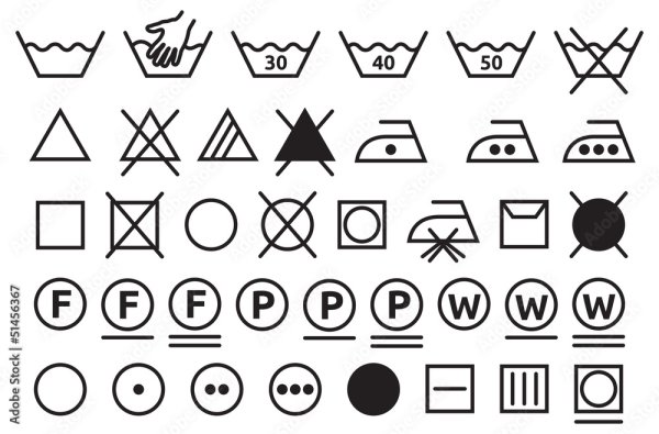 Знаки на этикетках одежды вектор