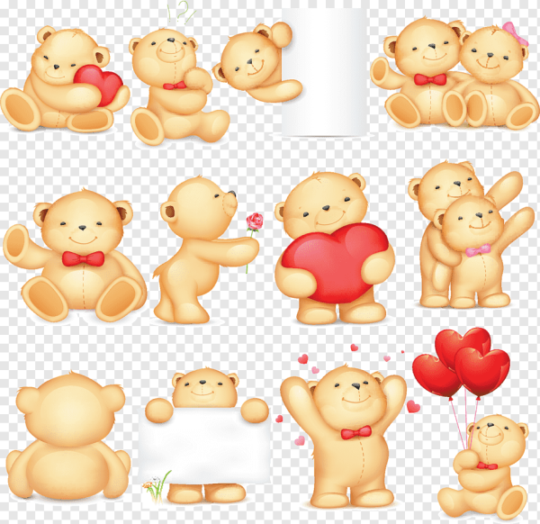 Мишка в разных позах рисунок