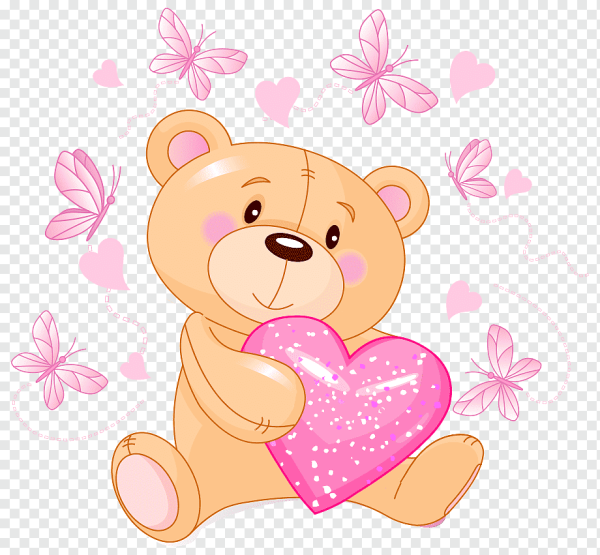 Медвежонок с сердечком рисунок