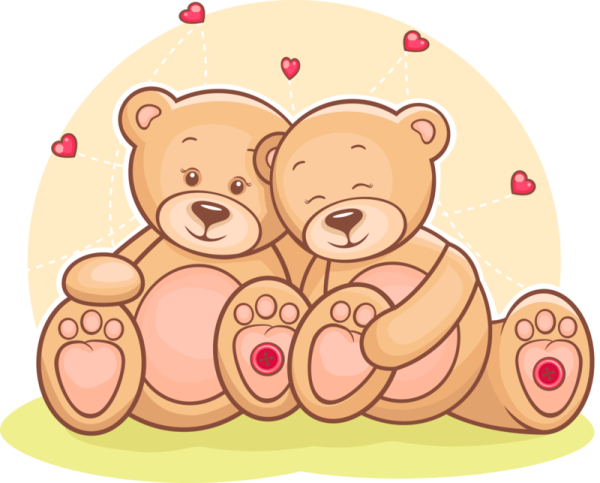 Два мишки с сердечками