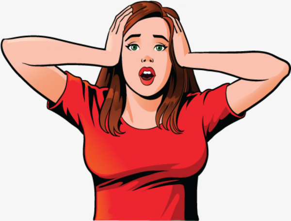 Испуганная девушка рисунок