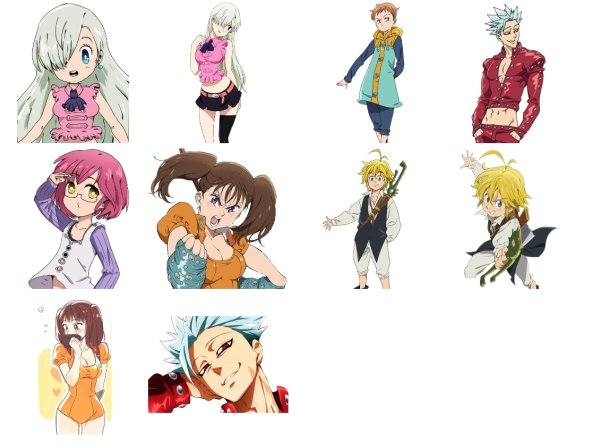 Наклейки аниме 7 смертных грехов