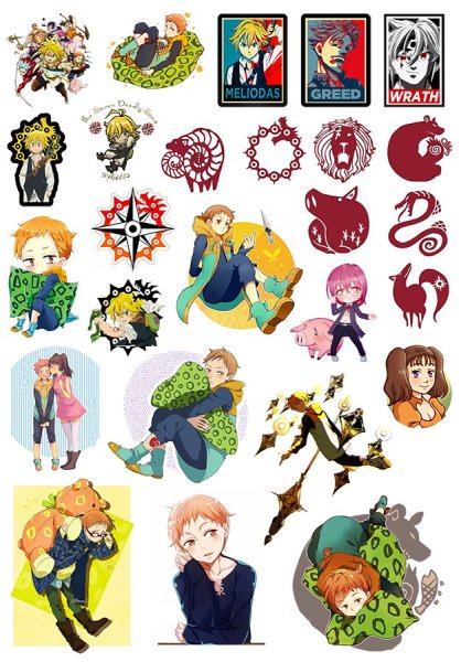Стикеры аниме 7 смертных грехов