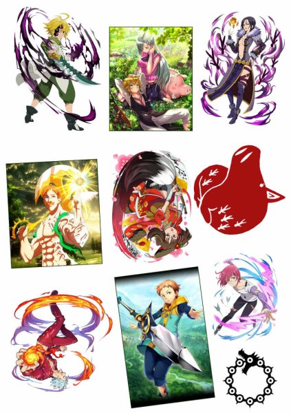 Наклейки аниме семь смертных грехов