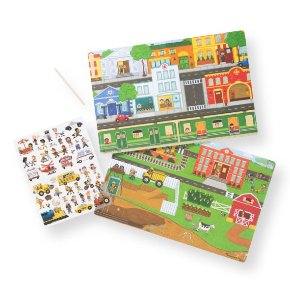 Melissa & Doug набор стикеров с фоном город