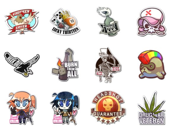 Черно белые наклейки КС го