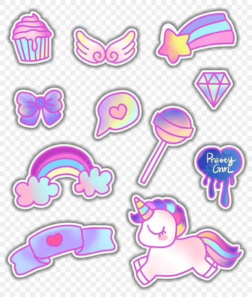 Разные наклейки для девочек