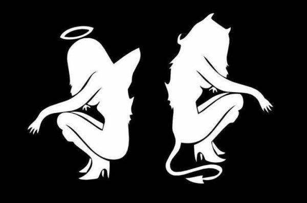 Ангел и демон наклейка на авто