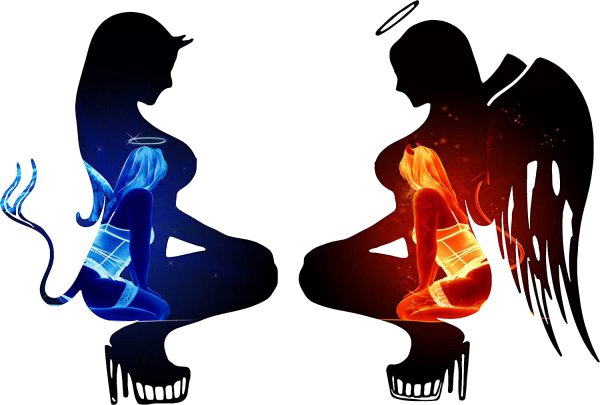 Ангел и демон силуэт