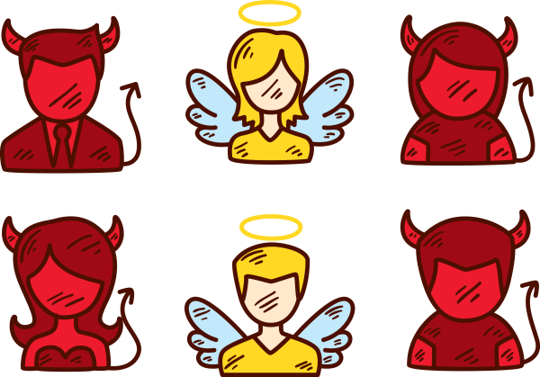 Ангел и демон на плечах картинки