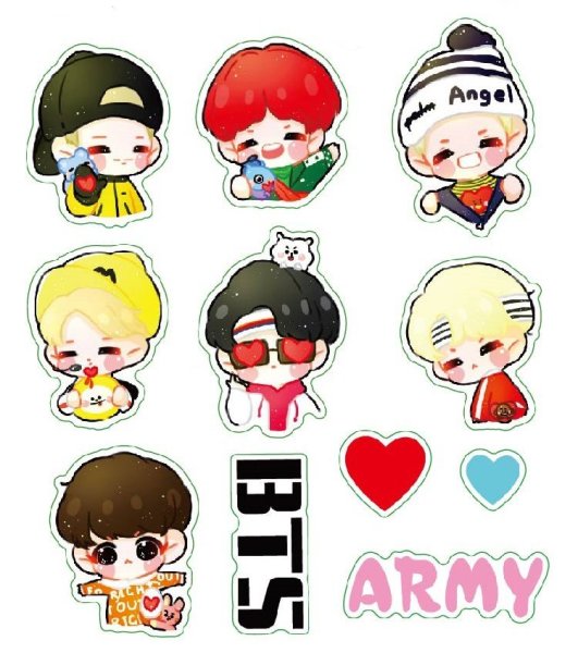 Рисунки для наклеек БТС